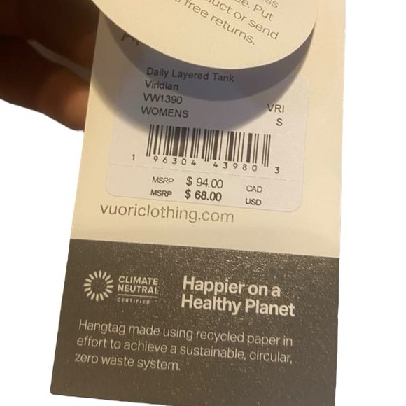 Vuori Green and Black Tank Top - Picture 5 of 5